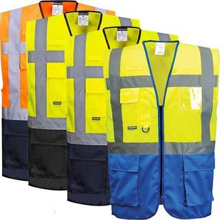 Warsaw hi-vis vest - Orange/Marine (Størrelse: XXXL)