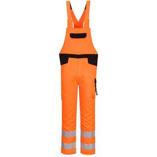 PW2 hi-vis overall m. hagesmæk og bøjle - Orange/Sort (Størrelse: XL)