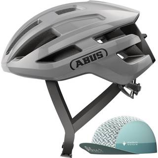 ABUS PowerDome ACE Cykelhjelm, Race Grey S - Aerodynamisk Profil, Forced Air Cooling Teknologi, Zoom Ace Justeringssystem, Hestehale-kompatibel