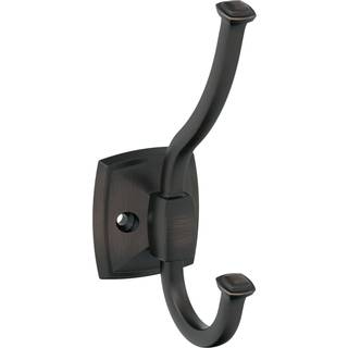 Amerock H37002ORB | Kinsale Double Prong Decorative Wall Hook | Olie gnidet bronzekrog til frakker hatte rygsække poser | Kroge til badeværelset