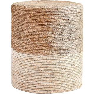 Wimarsbon Ottoman Poof Natural Seagrass Poufs H?ndv?vet rund fodskammel Pouffe Accentstol siddende flettet fodst?tte m/jute cover Homorativ s?de