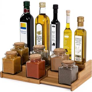 Sevilla Classics Bambus Premium Wood 3 -Tier Trin Shelf Spice & krydderiopbevaringsstativ Organizer til k?kkenskabet bordplade Pantry Badev?relse