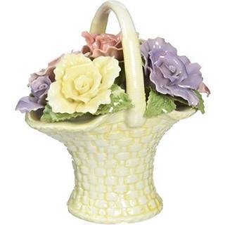 Cosmos 10228 Fine Porcelain Rose Flower Basket Figur 4-3/8-tommer lyserød