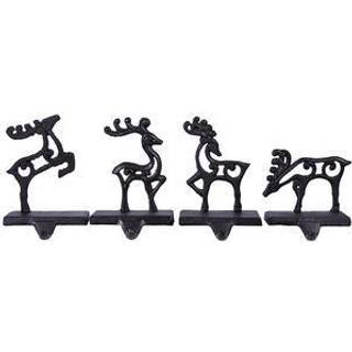 Reindeer Team Cut-Out udg?r 7 x 5 Black Metal Christmas Stocking Holder Set p? 4