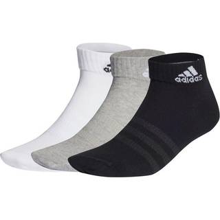 Tynde og lette ankelsokker, 3 par - Medium Grey Heather / White / Black - 49-51