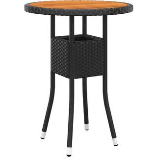 havebord Ø60x75 cm akacietræ og polyrattan sort