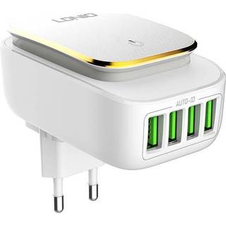 oplader LDNIO A4405 4USB, LED-lampe + USB-C-kabel