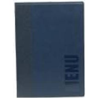 Securit Trendy menukort A5 med 4 lommer og blåt omslag