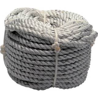 Ankertov med rustfri kovs 1852-Marine, 3-slået polyester, Ø14 mm, 40 meter, hvid