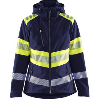 Blåkläder 4404 Dame High Vis Softshell Jakke / Dame High Vis Softshell Arbejdsjakke - 2XL - Marineblå/High Vis Gul