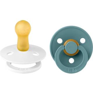 BIBS Rund Colour Sut - 2-Pak - Str. 2 - Naturgummi - Island Sea/White