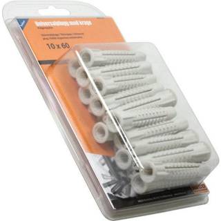 Heco 9620007 Universalplugs med krave, polypropylen 10 x 66 mm, pakke med 25