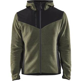 Blåkläder 5940 Strikket Jakke med Softshell / Strikket Arbejdsjakke med Softshell - M - Efterårsgrøn/Sort