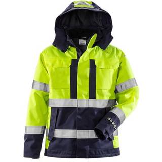 Fristads 129869 Flame Hi Vis Airtech® skal jakke kl.3 4022 / Arbejdsjakke Hi-Vis gul/Marine 4XL