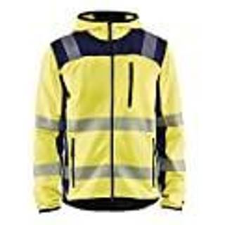 Blåkläder 4923 High Vis Strikket Softshell Jakke / High Vis Strikket Softshell Arbejdsjakke - 2XL - High Vis Gul/Marineblå