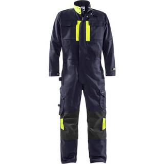 Fristads 131166 Flame svejse kedeldragt 8044 WEL / Arbejdskedeldragt Marine/Hi-Vis gul 3XL