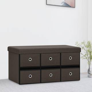 foldbar opbevaringsbænk 76x38x38 cm kunstlærred mørkebrun