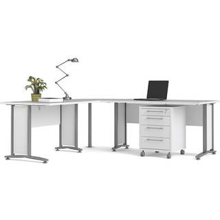 Tvilum Prima Komb. hjørneskrivebord - 230 x 200 cm - Eg & metal