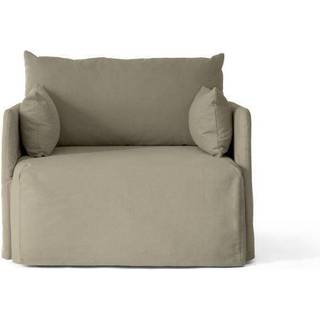 Audo Copenhagen - Offset 1-Seater With Loose Cover Fabric Cotlin Poppy Seed - Lænestole - Norm Architects - Grøn - MDF/Træ/Tekstilmateriale/Syntetisk/Skum