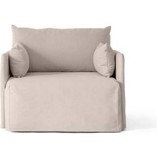 Audo Copenhagen - Offset 1-Seater With Loose Cover Fabric Cotlin Oat - Lænestole - Norm Architects - Beige,Grå - MDF/Træ/Tekstilmateriale/Syntetisk/Skum