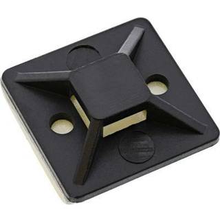 Kabelbinder holder - 25x25 mm - 4.8 mm - 10 stk - Sort