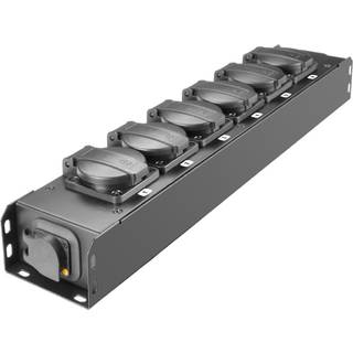 Adam Hall Power Strip 6 x IP54 Black and yellow Power I/O - PROPORT 6 T