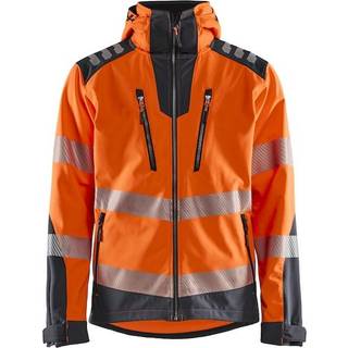 Blåkläder 4491 High Vis Softshell Jakke / High Vis Softshell Arbejdsjakke - 3XL - High Vis Orange/Mellemgrå