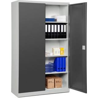Stålskab ASHV med 4 hylder 1980x1200x470mm antracit døre