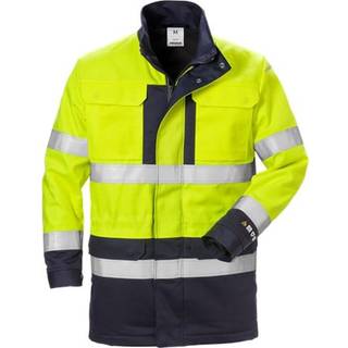Fristads 125947 Flame hi vis vinter parka jakke kl 3 4589 / Arbejdsjakke Hi-Vis gul/Marine M