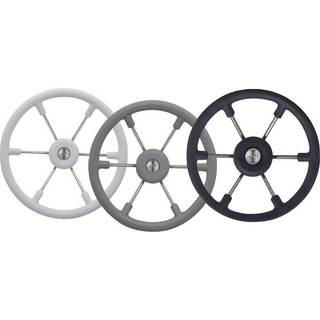 Bådrat motorbåd Dometic Tanengum 330, rustfrit stål med PU-læder/læderimitation, Ø330 mm, med nav, passer 3/4" (19 mm) rataksel, sort