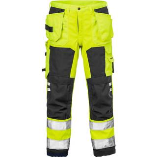 Fristads 117060 Hi Vis Håndværker softshell bukser 2083 / Arbejdsbukser Hi-Vis Gul/Sort C152