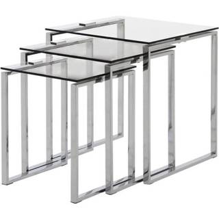 Katrine - Indskudsborde 3 stk. - klart glas - 50 x 50 x 55