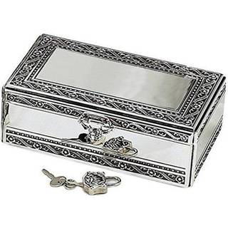 Elegance antik s?lv smykkeskrin med juvelet l?s