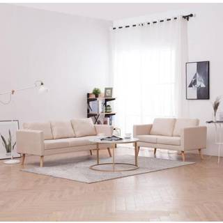 Sofa 2-Pers. Stof - Creme / 2-personers   3-personers