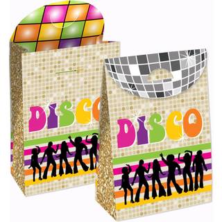 Big Dot of Happiness 70s Disco - 1970S Disco Fever Gift Favors Bag - Party Goodie Boxes - Sæt på 12