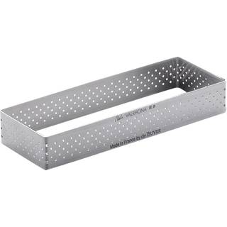 De køber perforeret rektangulær tærtring - 11 x 4,3 x 0,8 - perfekt til bagning smukt sprøde tærter - let at bruge og rengøre - lavet i Frankrig