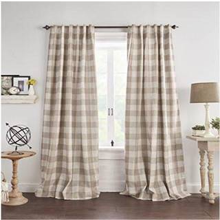 Elrene Home Fashions Farmhouse Living Grainger Buffalo-Check Blackout Window Curtain Stue and Sovroom Drape med stanglomme faner 52 """" X 84 """" Li