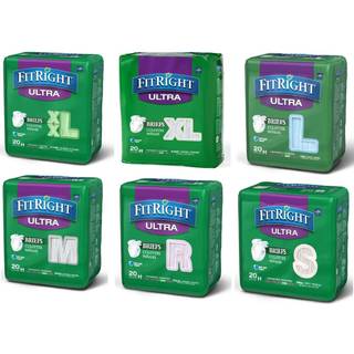 Fitright Optifit Ultra Voksne briefsinkontinensbleer med faner Tung absorptionsanvendelse Lille 20 til 32 """" 20 tælling