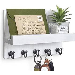 Honjin Key Holder for Wall: Easy Installation Mail Organizer Wall Mount Hanging Key Rack til Kitchen and Entryway Decor med 5 robuste n?glekroge
