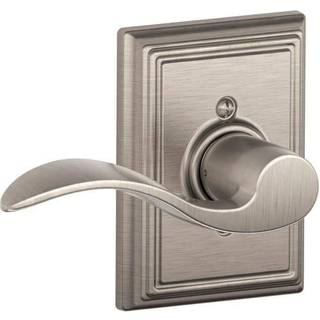 Schlage Accent Lever med Addison trim ikke -drejelås i satin nikkel - venstrehåndet - F170 ACC 619 ADDLH - 568374