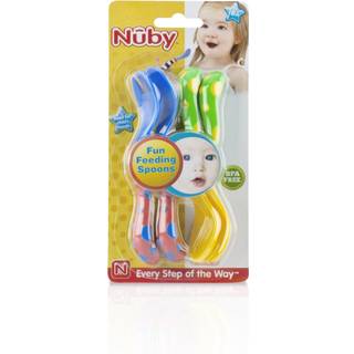 Nuby Fun Feeding Spoons & Forks 2-Pack (en st?rrelse gul/bl?)