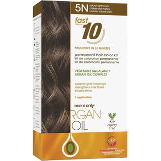 One N endast Argan Oil Fast 10 Permanent Hair Color Kit - 5n Natural Light Brown Hair Color Unisex 1 PC