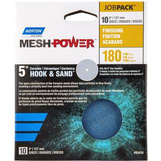 1024381 SAND DISK Keramisk 180grt Norton Meshpower 5 in. Keramisk kroge og loop mesh Slibing Disc 180 Grit Fine (Pack 1)