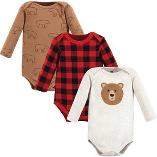 Hudson baby unisex baby bomuld lang?rmet bodysuits brun bj?rn 3-pakke preemie