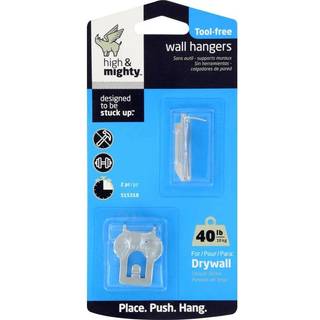 High & Mighty 515302 Billedb?jle Indstil let v?rkt?jsfrit t?rt v?gkunstb?jler til kunstv?rker og spejle holder op til 40 kg 2 pak st?l s?lv