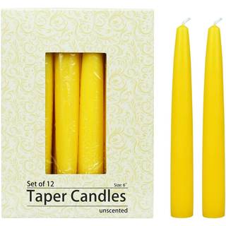 Zest stearinlys 12-delt konisk stearinlys 6-tommer gul