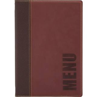 Securit Trendy menukort A5 med 4 lommer og vinrød omslag
