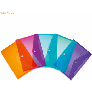 Herma kuvertmappe plast A5 i assorterede trend farver, 5 stk