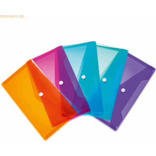 Herma kuvertmappe plast 22x12cm i assorterede trend farver, 5 stk