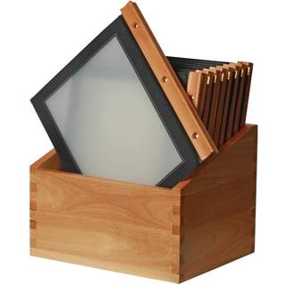 Securit WOOD 20 x A4 menuomslag i opbevaringsboks sort